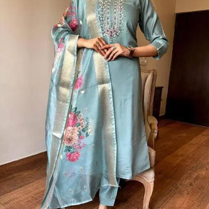 Printed Kurta Set with Dupatta