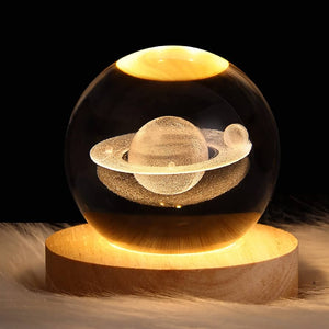 3D Glass Planet Galaxy Night Lamp