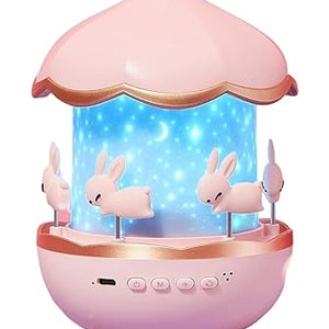 Rabbit-Shape Night Light Projector – Magical LED Star & Galaxy Night Lamp for Kids’ Rooms