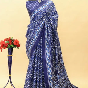 Print Khadi Silk Blend Saree