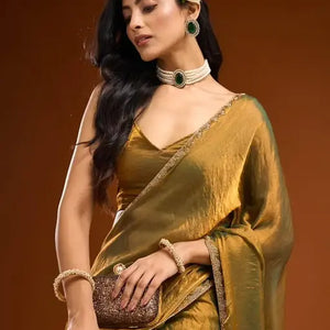Saree with Rich Border &amp; Blouse