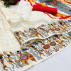 White Printed Khadi Saree with Blouse