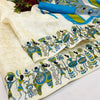 White Saree with Tassels &amp; Latkans