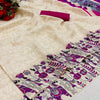 Silk Cream Khadi Saree