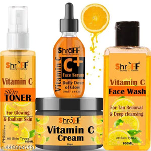 Vitamin C Skincare Combo Pack - Toner, Face cream, Serum, Face wash