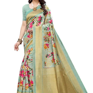 Floral Printed Khadi Silk