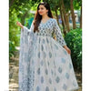 Blue Anarkali Kurti with Dupatta