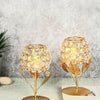 Gold candle holder set