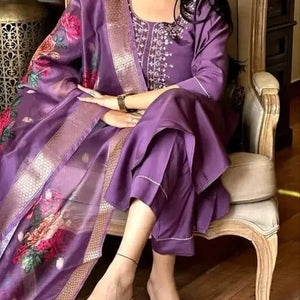 Embroidered Kurta Set with Dupatta