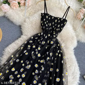 Net Fabric One-Piece Dress